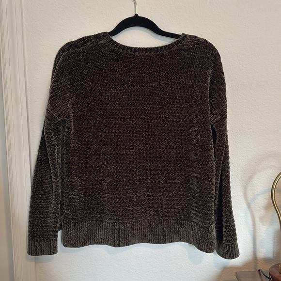 Boxy Chenille Sweater in Dark Green Warm Cozy - Picture 2 of 7